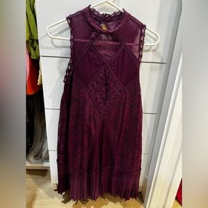 Free People mini burgundy dress size XS